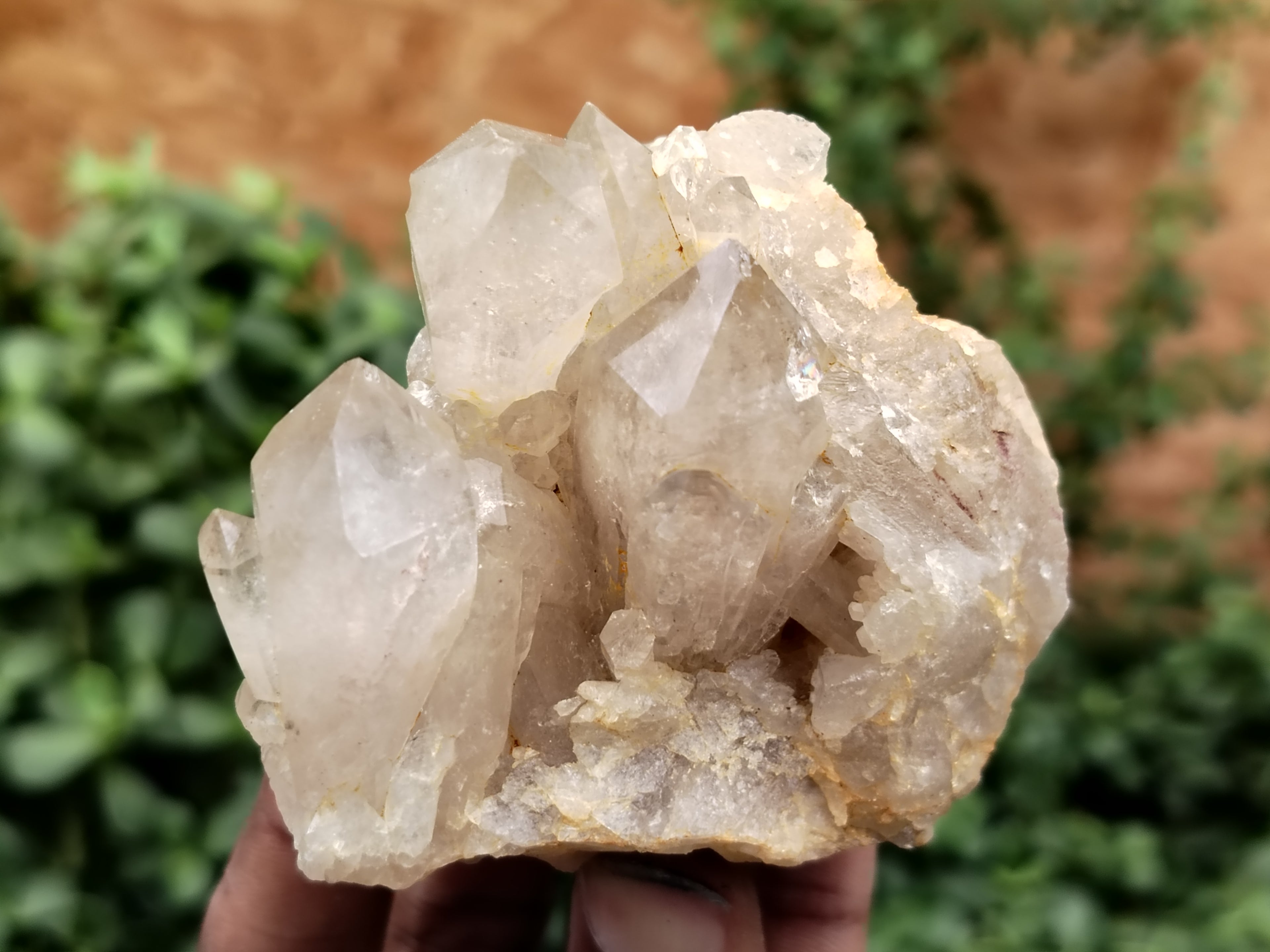 Natural Smokey Phantom Quartz Clusters x 6 From Luena, Congo - Toprock Gemstones and Minerals 