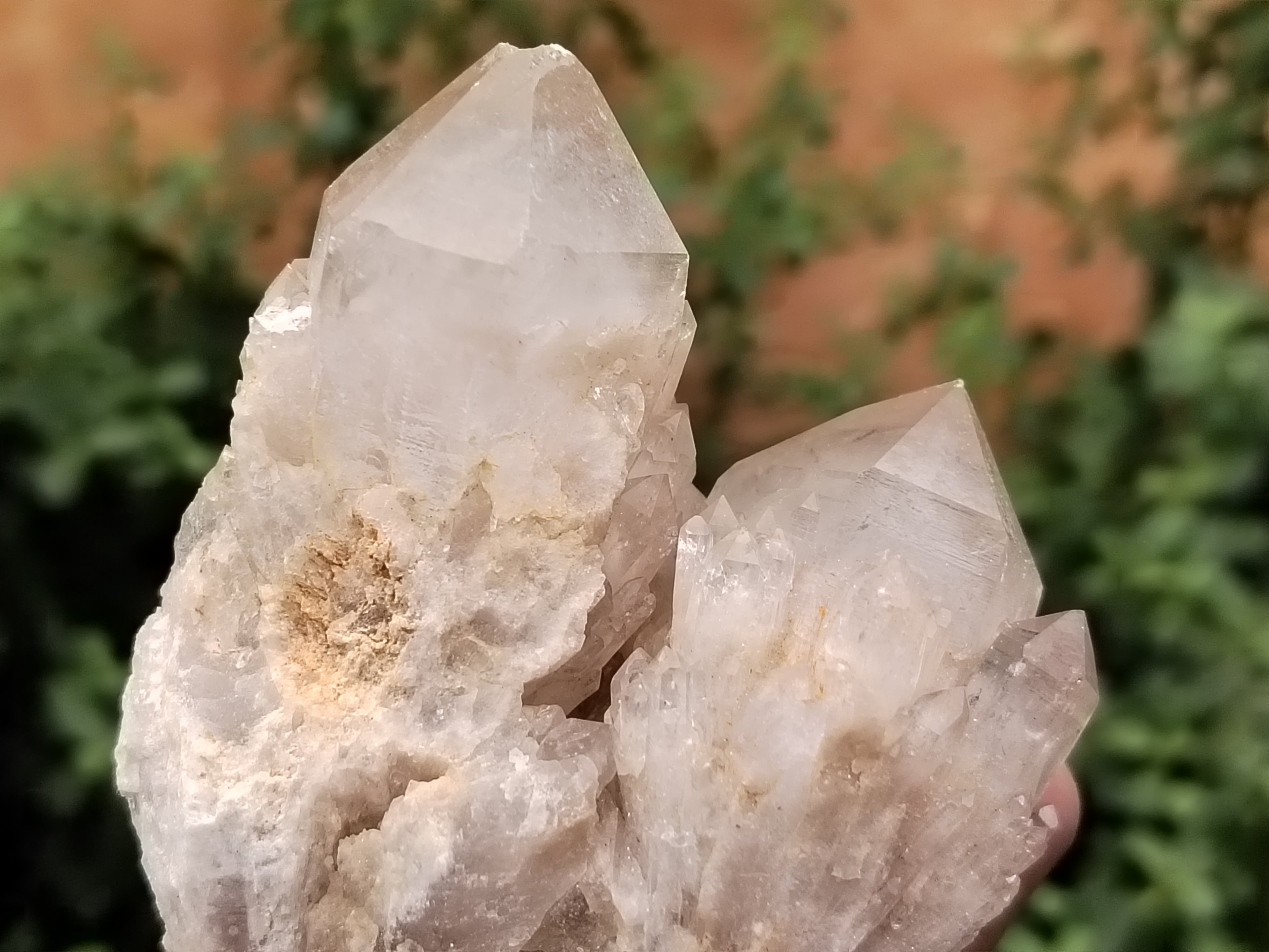 Natural Smokey Phantom Quartz Clusters x 6 From Luena, Congo - Toprock Gemstones and Minerals 