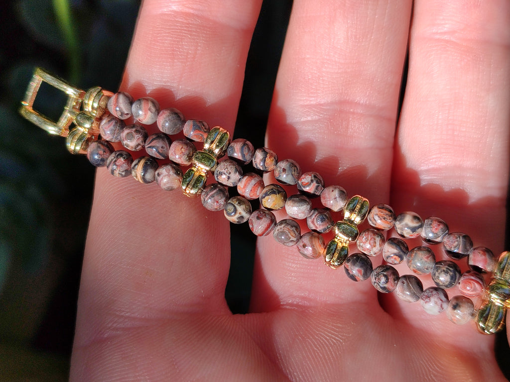 Hand Made Snakeskin Rhyolite Jasper Vintage Lafon Wristwatch - sold per item - From Australia - Toprock Gemstones and Minerals 