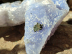 Natural Etched Blue Chalcedony Specimens x 2 From Nsanje, Malawi - Toprock Gemstones and Minerals 