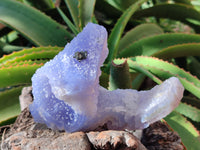 Natural Etched Blue Chalcedony Specimens x 2 From Nsanje, Malawi - Toprock Gemstones and Minerals 