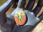 Polished Polychrome Jasper Pendant with Hand Painted Elephant - Sold Per Item - From Madagascar - Toprock Gemstones and Minerals 