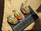 Polished Polychrome Jasper Pendant with Hand Painted Elephant - Sold Per Item - From Madagascar - Toprock Gemstones and Minerals 