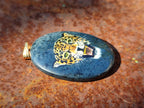Polished Dumortierite Pendant with Hand Painted Leopard - Sold Per Item - From Mozambique - Toprock Gemstones and Minerals 