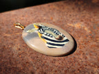 Polished Polychrome Jasper Pendant with Hand Painted Zebra - Sold Per Item - From Madagascar - Toprock Gemstones and Minerals 