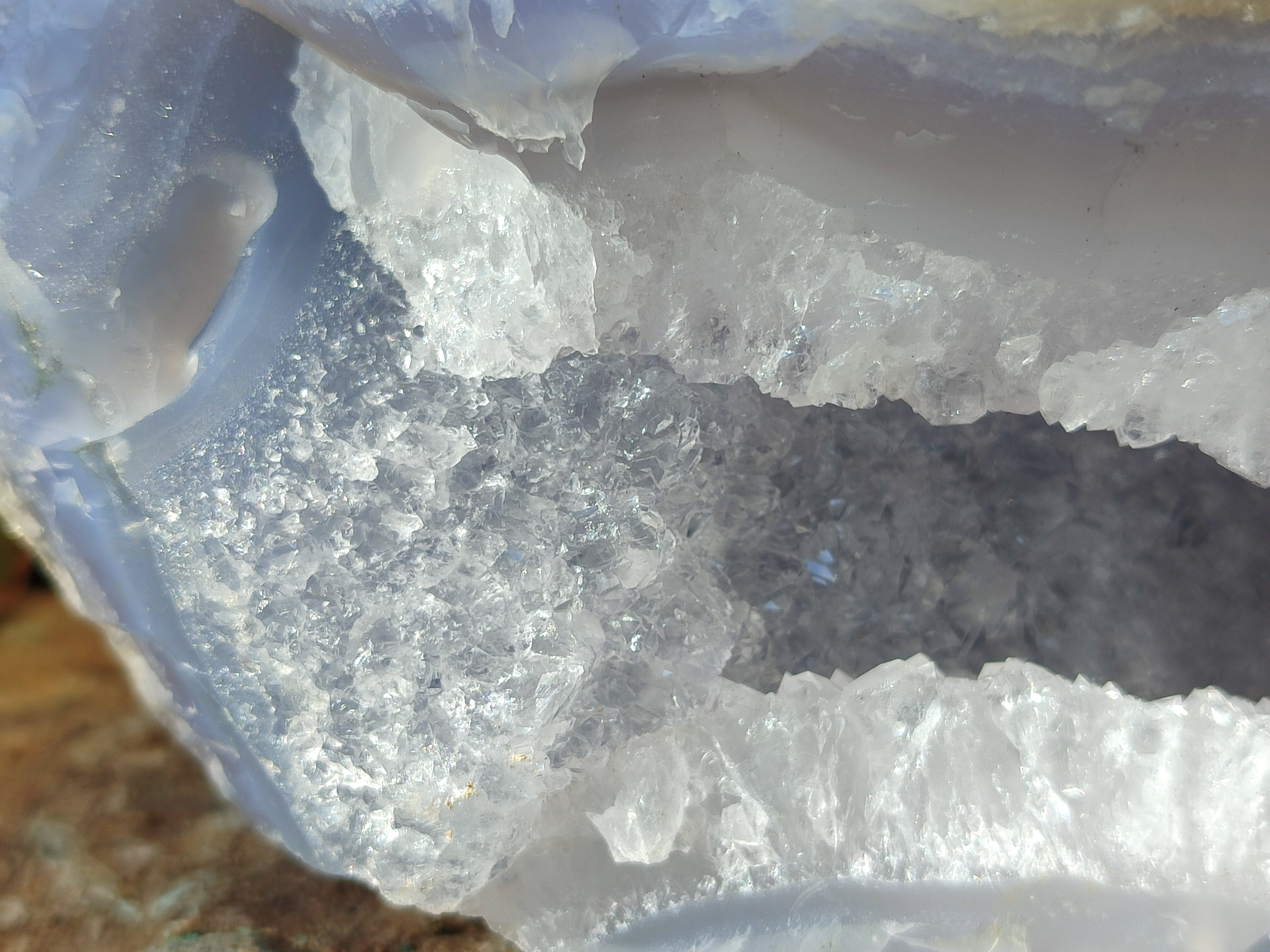 Natural Blue Lace Agate Geode Specimen x 1 From Malawi - Toprock Gemstones and Minerals 