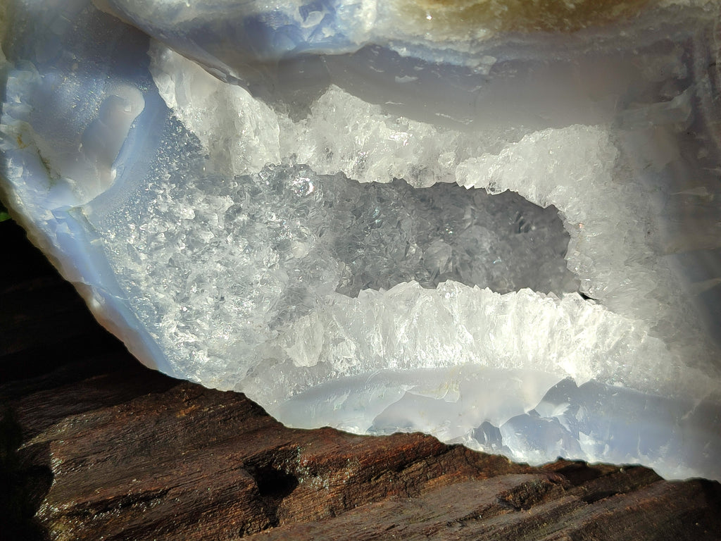 Natural Blue Lace Agate Geode Specimen x 1 From Malawi - Toprock Gemstones and Minerals 