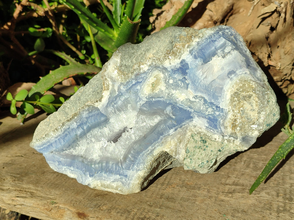 Natural Blue Lace Agate Geode Specimen x 1 From Malawi - Toprock Gemstones and Minerals 