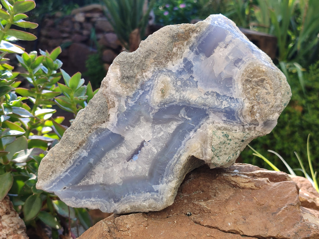 Natural Blue Lace Agate Geode Specimen x 1 From Malawi - Toprock Gemstones and Minerals 