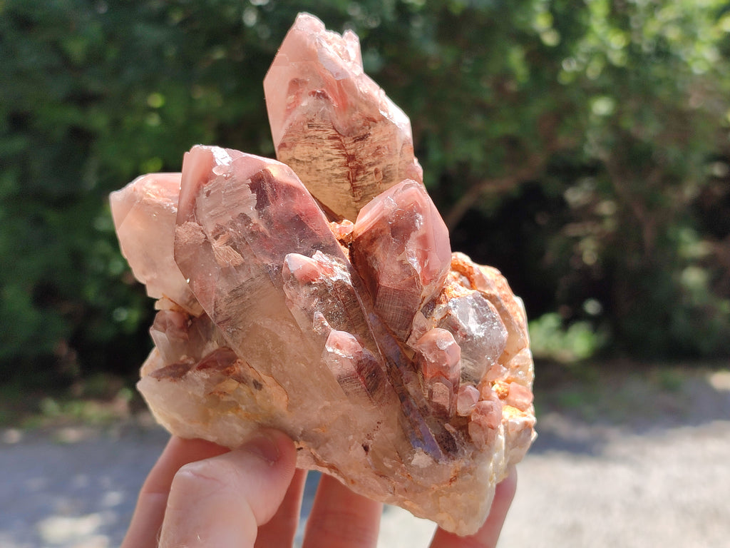Natural Red Hematoid Quartz Clusters x 2 From Karoi, Zimbabwe - Toprock Gemstones and Minerals 