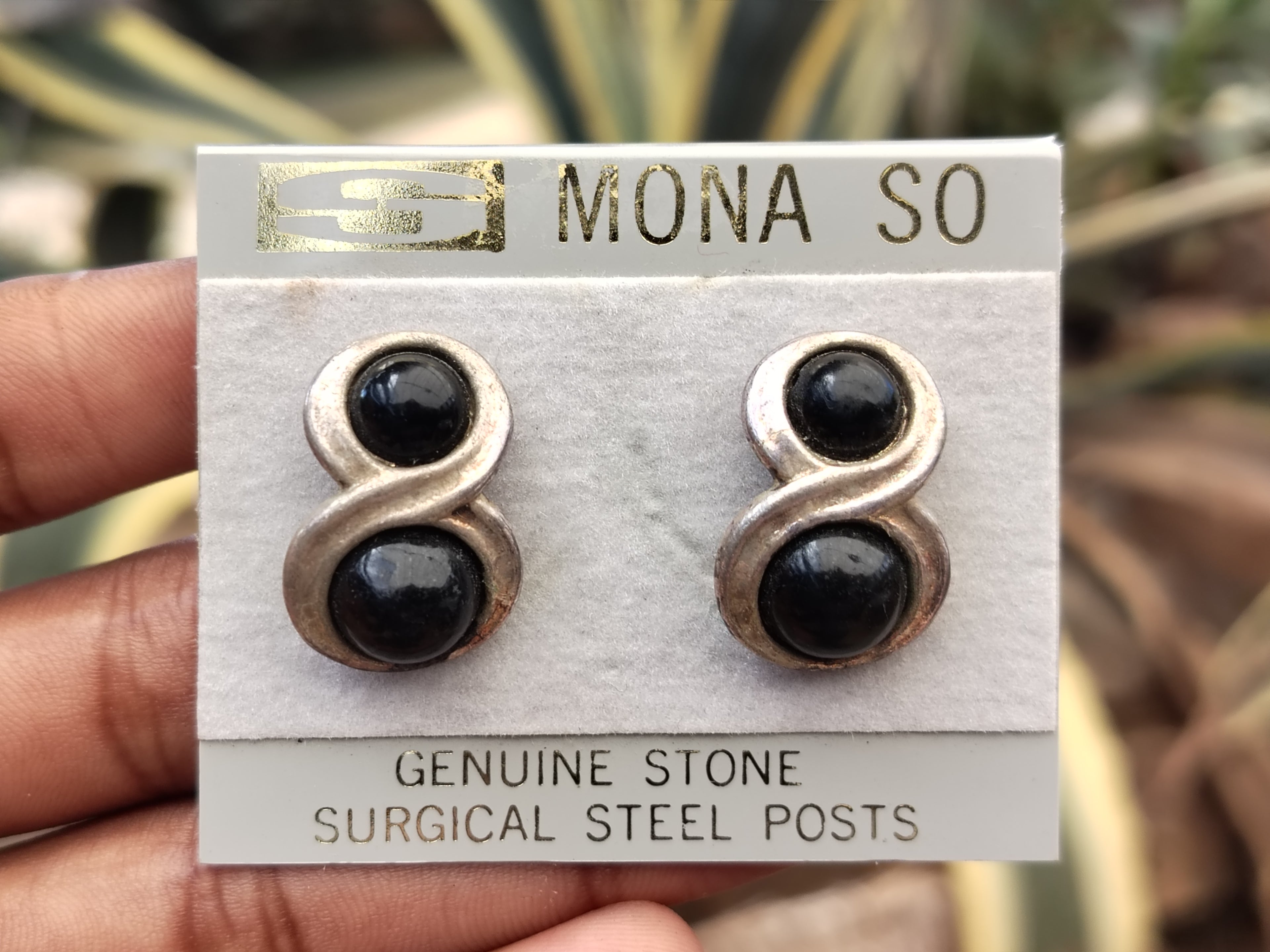 Polished Black Jade Stud Earrings - sold per pair - From China - Toprock Gemstones and Minerals 