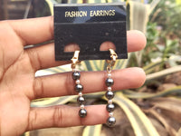 Polished Pair of Hematite Long Bead Earrings - Sold per Pair - From Southern Africa