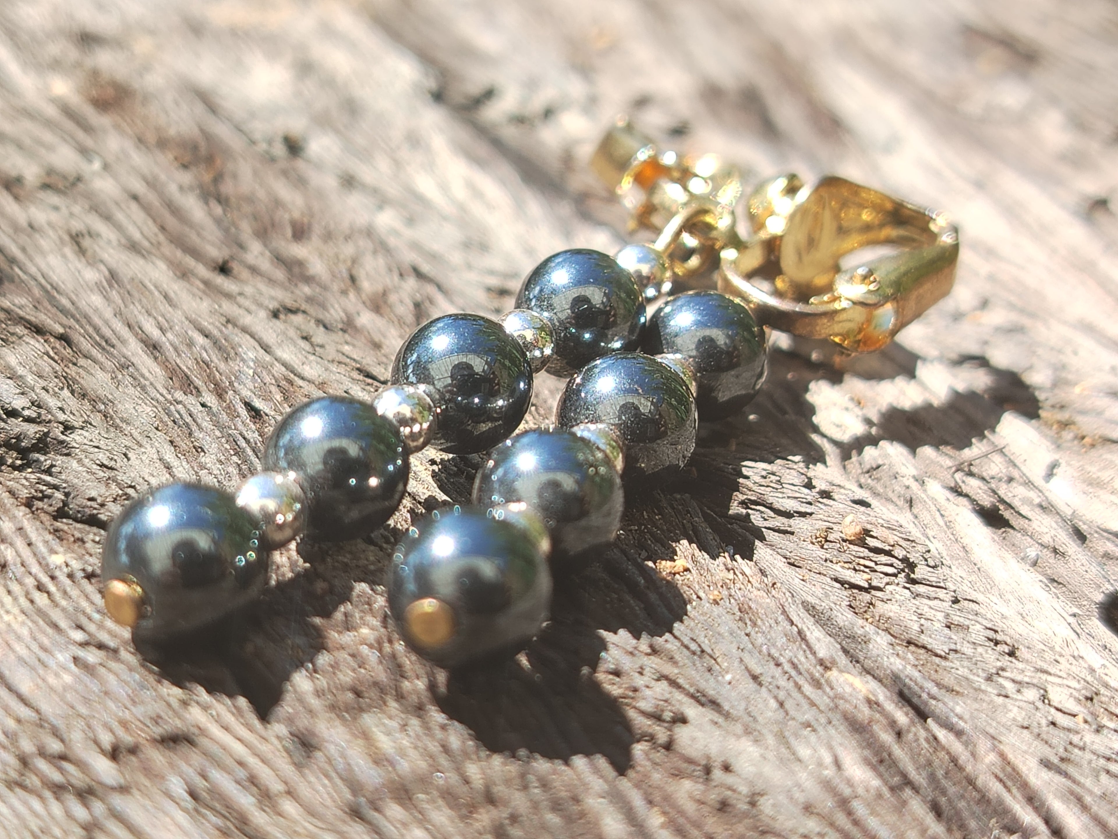 Polished Pair of Hematite Long Bead Earrings - Sold per Pair - From Southern Africa - Toprock Gemstones and Minerals 