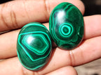 Hand Made Flower Banded Malachite Cabochons - Sold Per Item - From Congo - Toprock Gemstones and Minerals 
