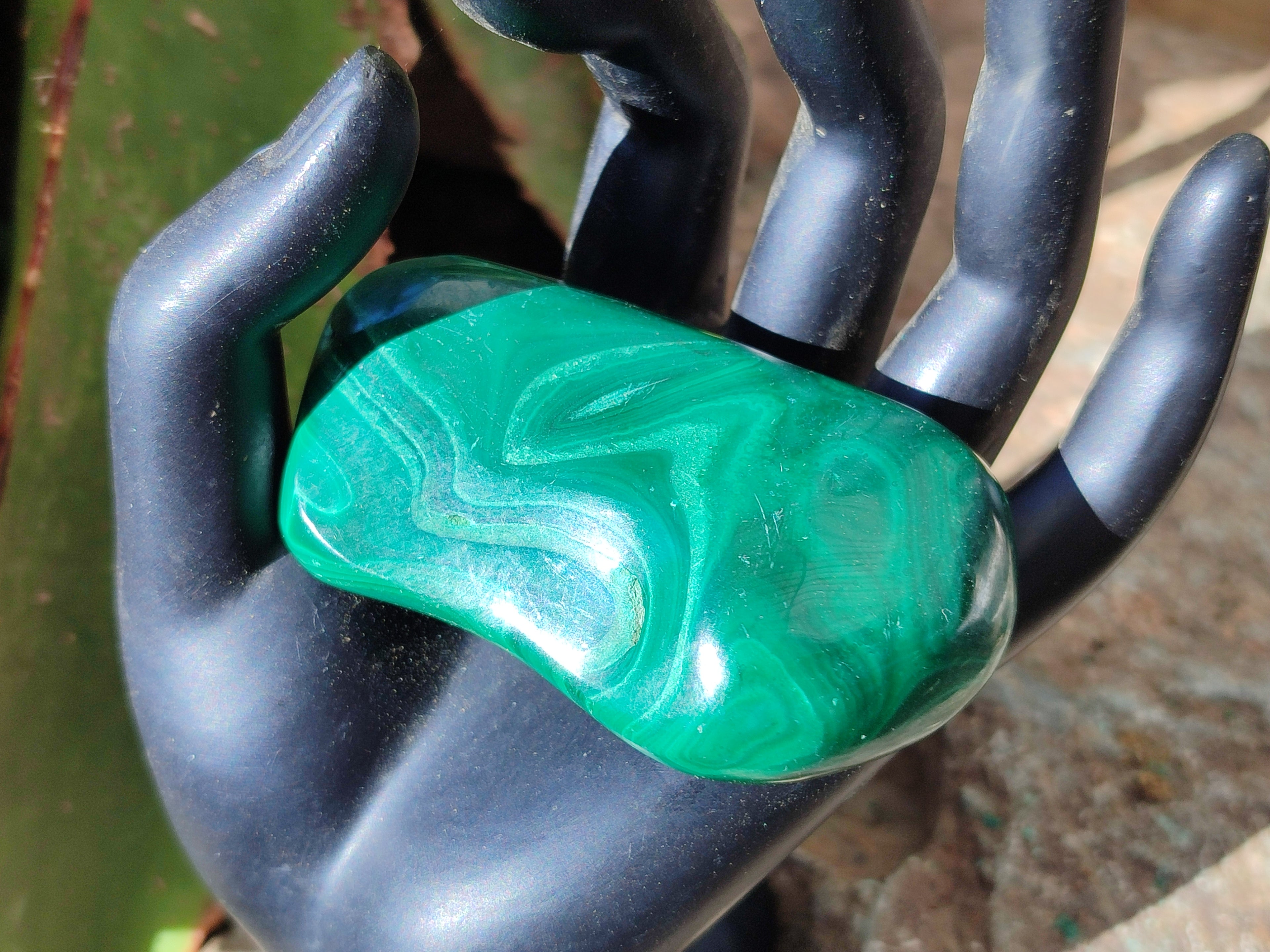 Polished Flower Banded Malachite Free Forms x 6 From Congo - Toprock Gemstones and Minerals 