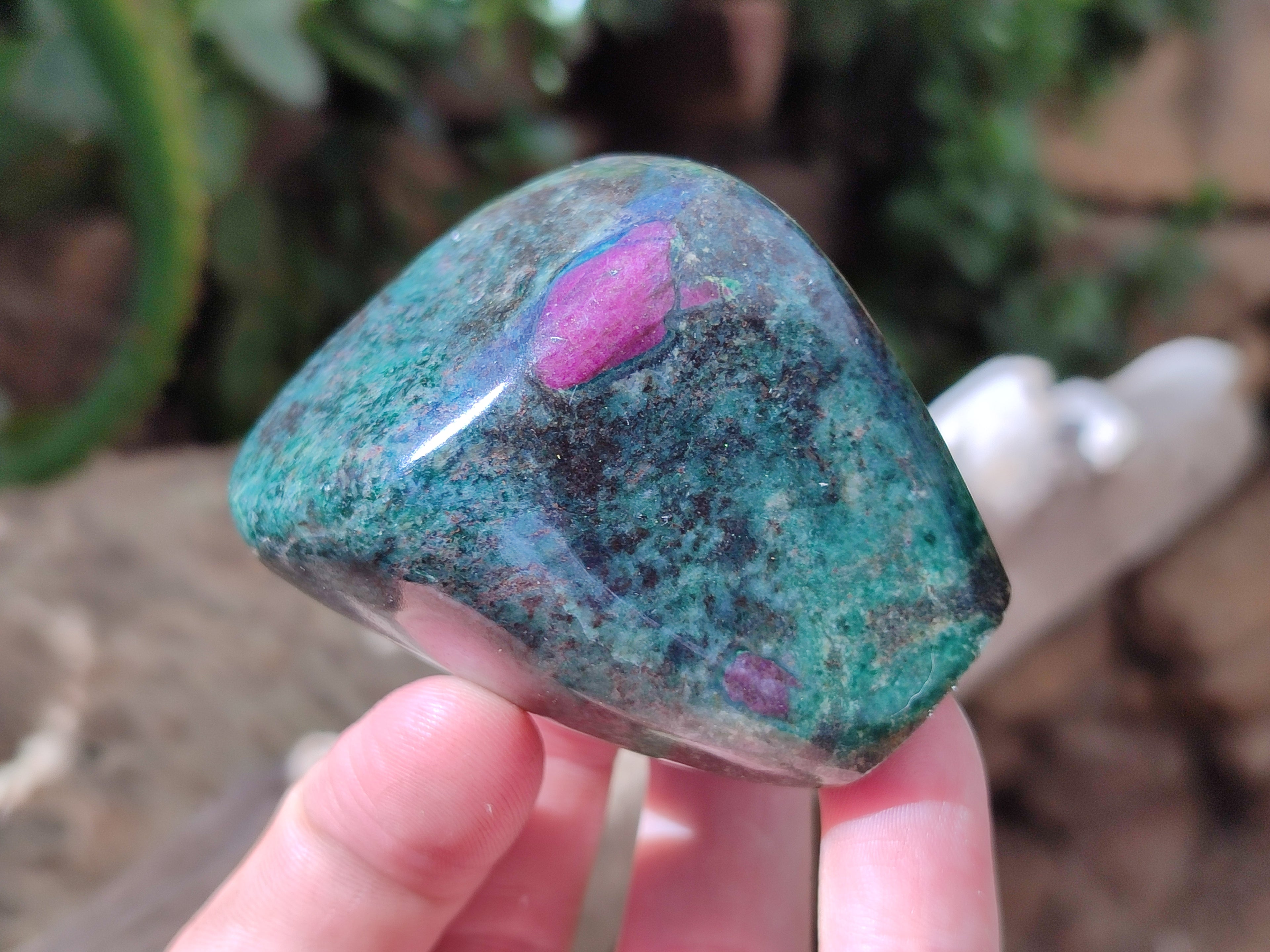 Polished Ruby Corundum In Chrome Verdite Standing Free Forms x 6 From Zimbabwe - Toprock Gemstones and Minerals 