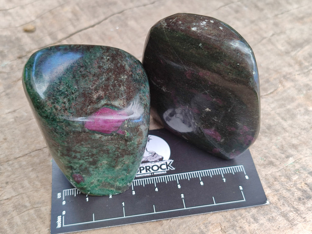 Polished Ruby Corundum In Chrome Verdite Standing Free Forms x 6 From Zimbabwe - Toprock Gemstones and Minerals 