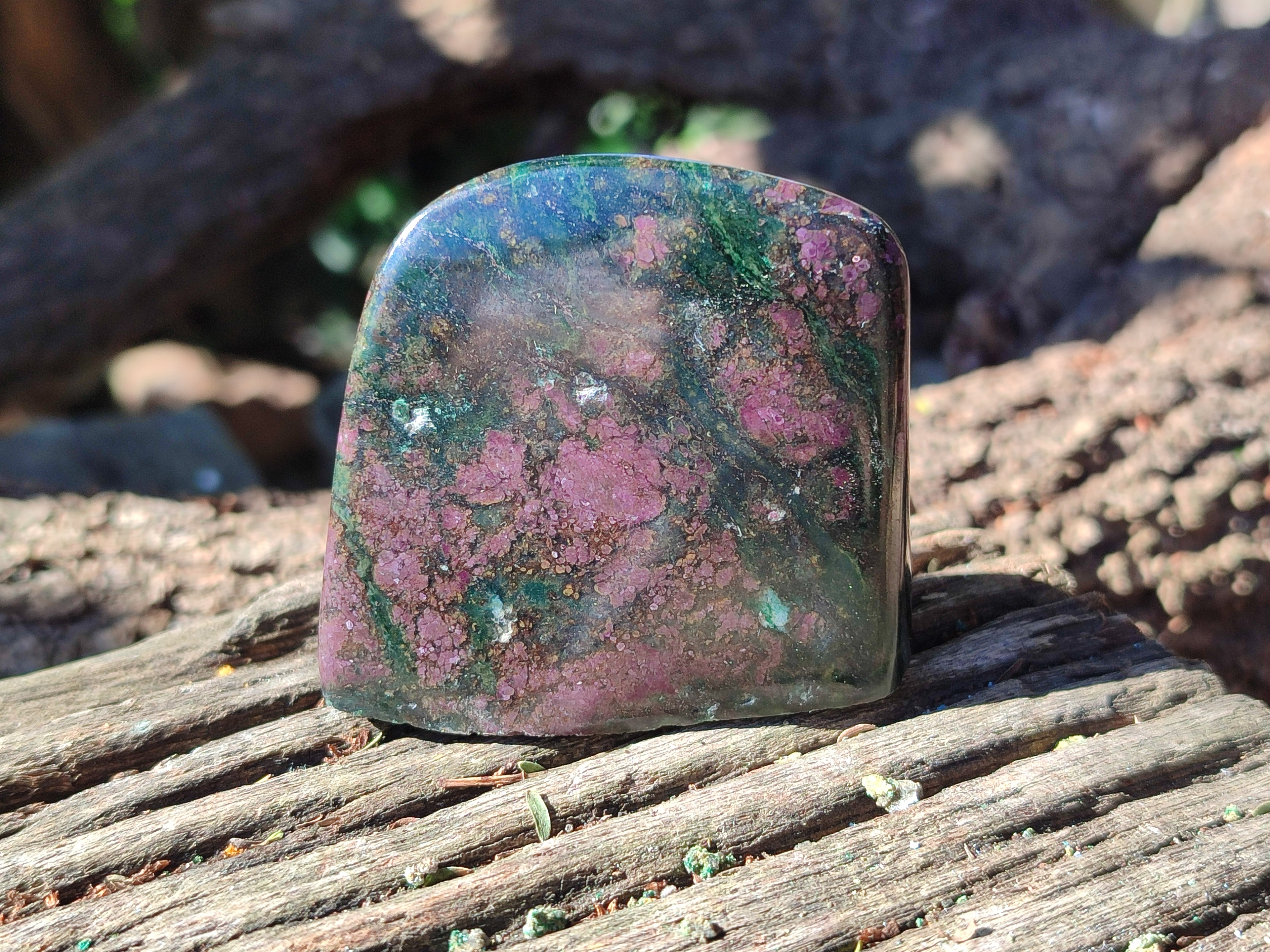 Polished Ruby Corundum In Chrome Verdite Standing Free Forms x 6 From Zimbabwe - Toprock Gemstones and Minerals 