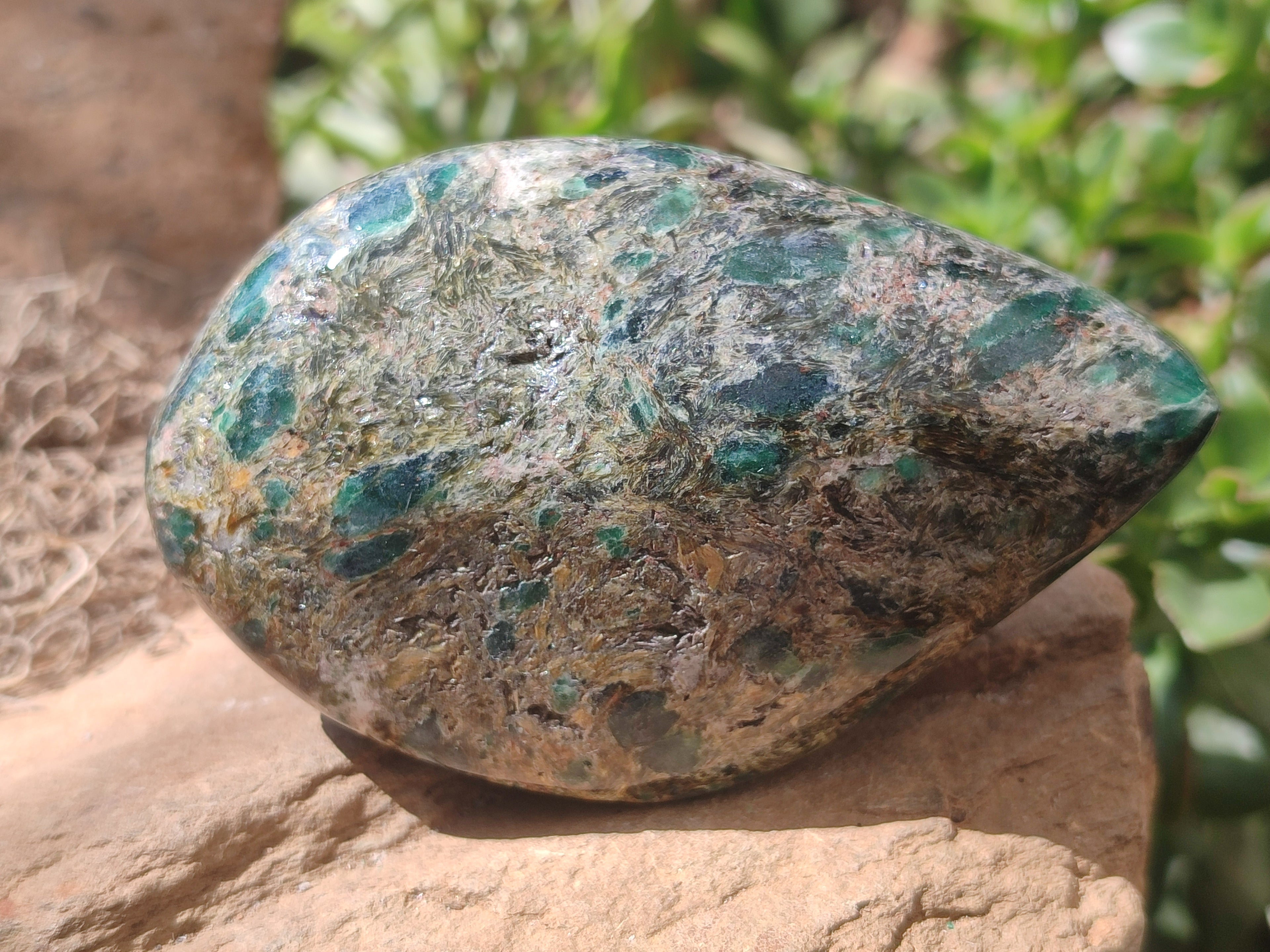Polished Emerald Mica In Matrix Free Forms x 3 From Mutoko, Zimbabwe - Toprock Gemstones and Minerals 