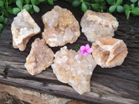 Natural Limonite Quartz Clusters x 6 From Solwezi, Zambia - Toprock Gemstones and Minerals 
