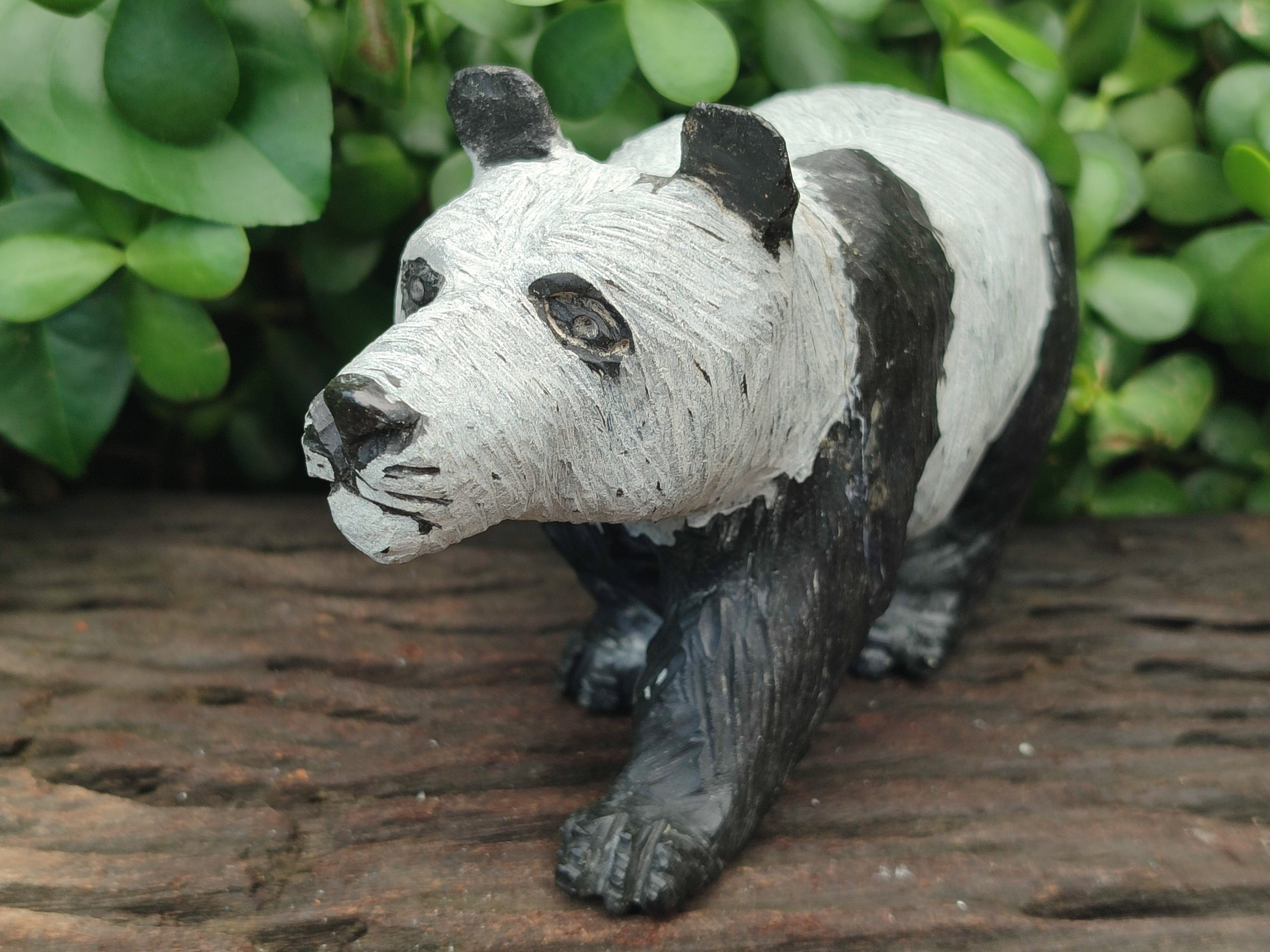 Hand Made Soapstone Panda Carving x 1 From Zimbabwe - Toprock Gemstones and Minerals 