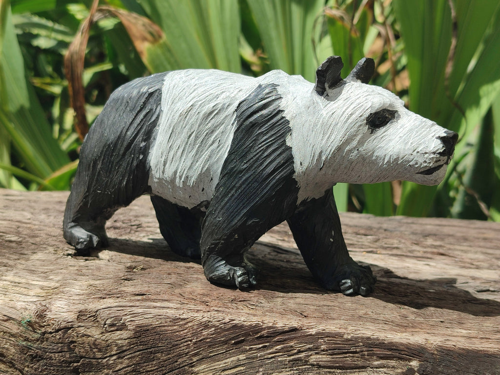 Hand Made Soapstone Panda Carving x 1 From Zimbabwe - Toprock Gemstones and Minerals 