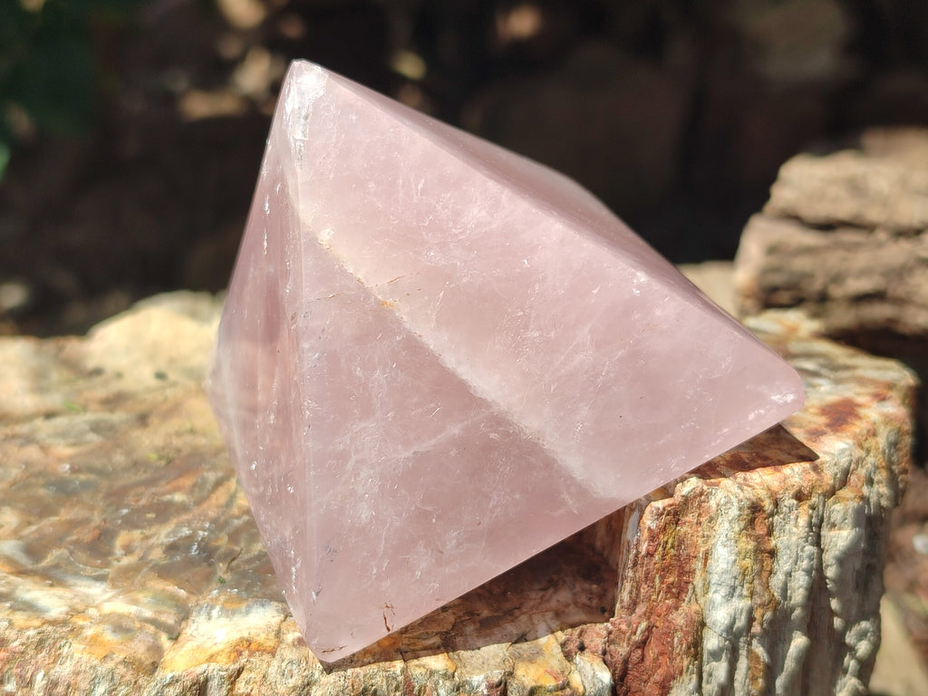 Polished Rose Quartz Pyramids x 5 From Madagascar - Toprock Gemstones and Minerals 