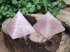 Polished Rose Quartz Pyramids x 5 From Madagascar - Toprock Gemstones and Minerals 