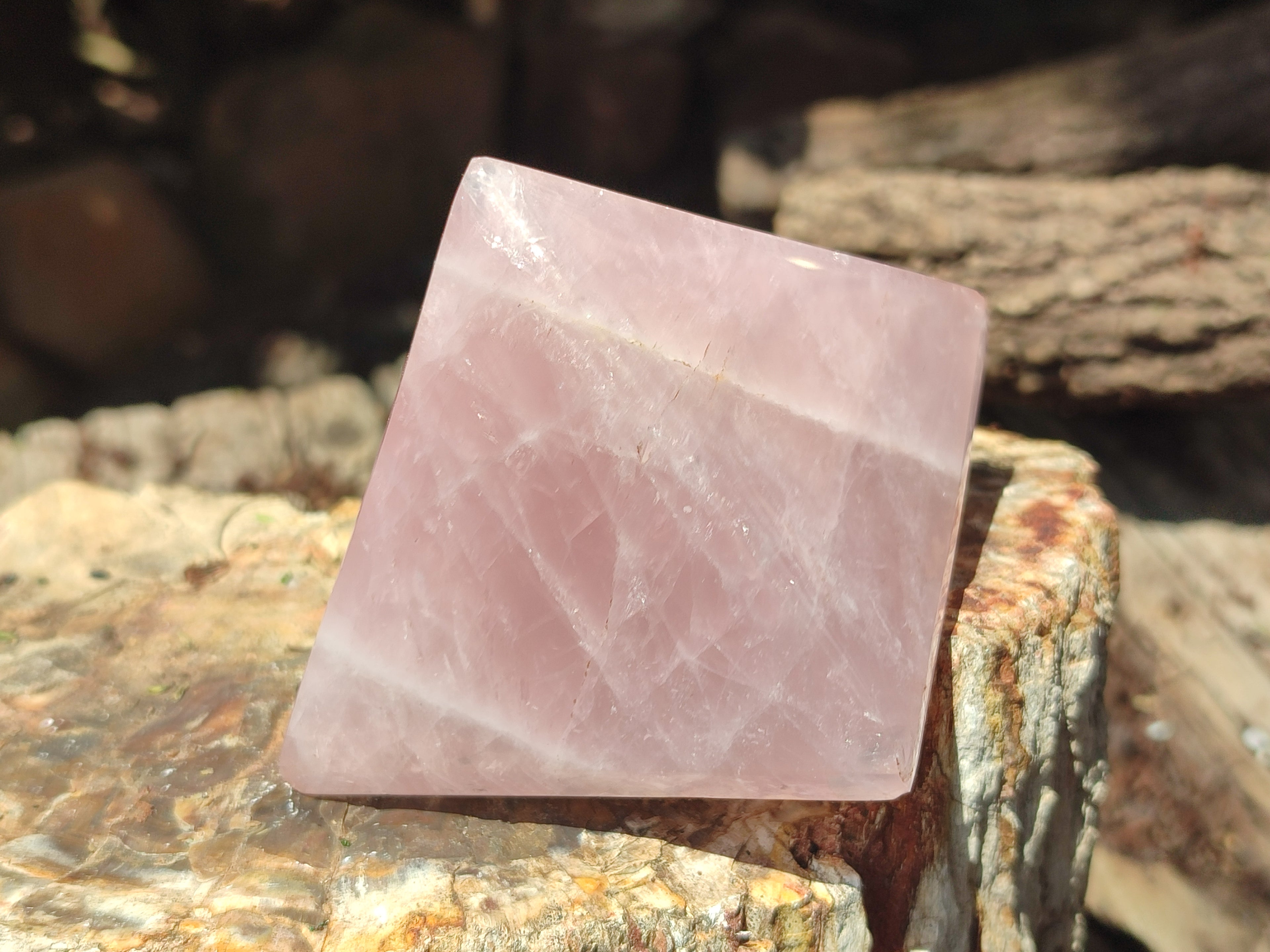 Polished Rose Quartz Pyramids x 5 From Madagascar - Toprock Gemstones and Minerals 