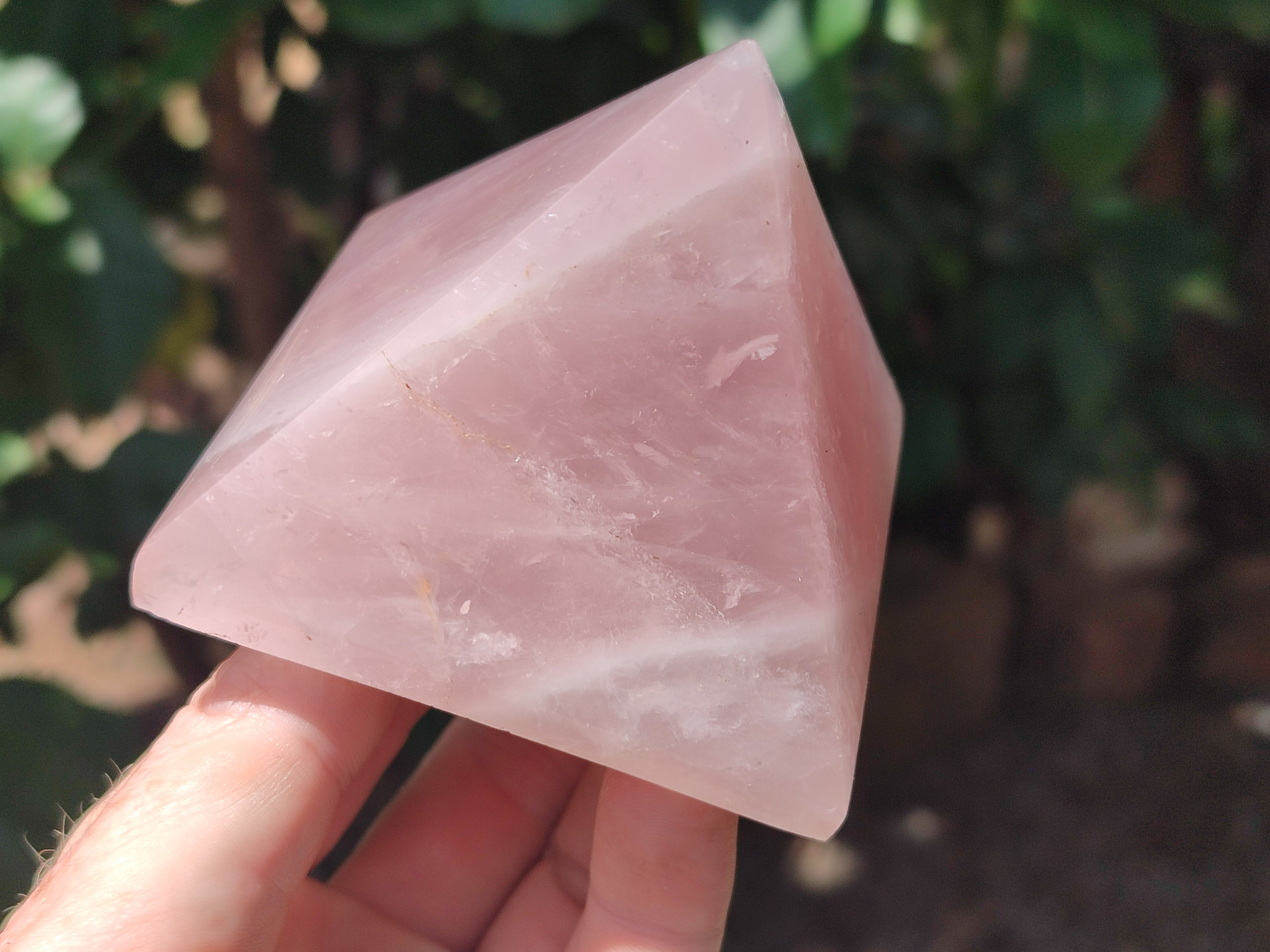 Polished Rose Quartz Pyramids x 5 From Madagascar - Toprock Gemstones and Minerals 