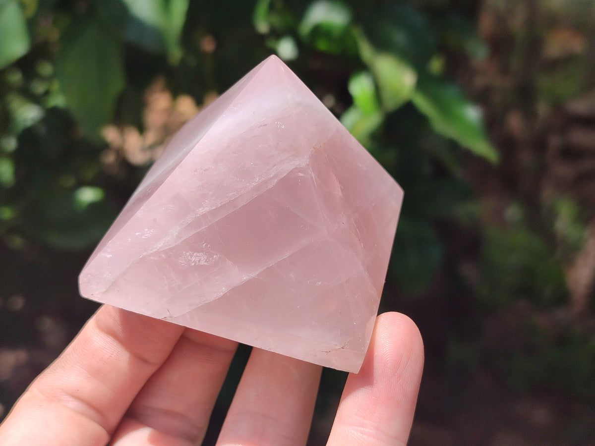 Polished Rose Quartz Pyramids x 5 From Madagascar - Toprock Gemstones and Minerals 