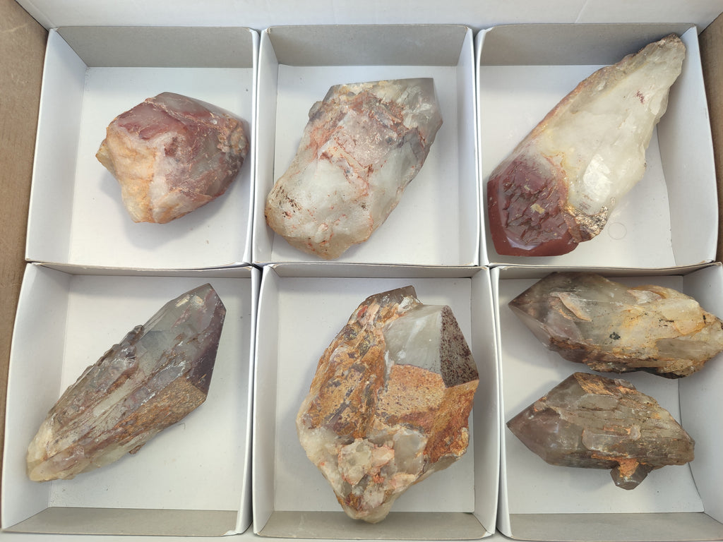 Polished Hematoid Quartz Crystals x 7 From Zimbabwe - Toprock Gemstones and Minerals 