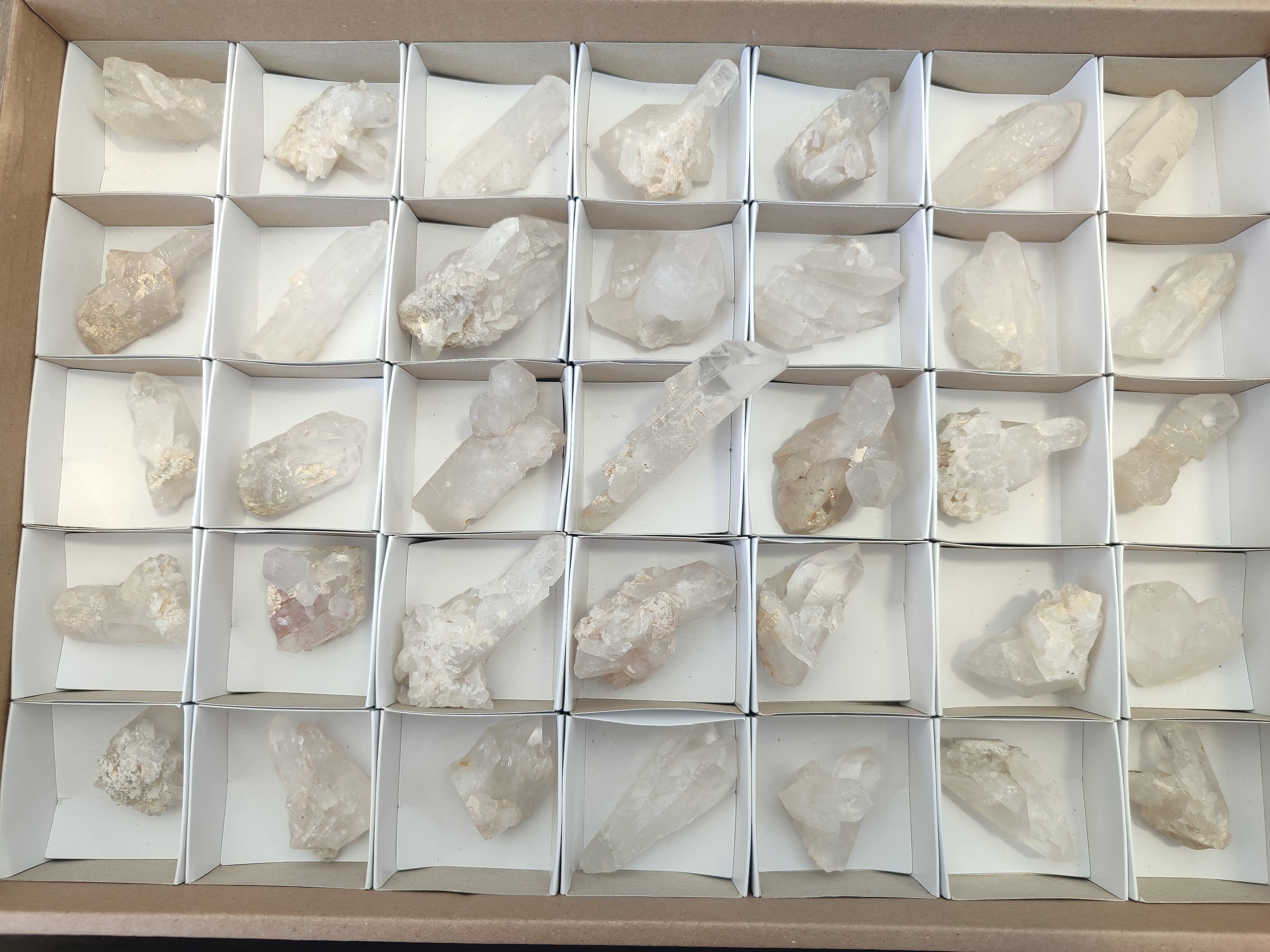 Natural Quartz Crystals x 35 From Mpika, Zambia - Toprock Gemstones and Minerals 