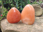 Polished Orange Twist Calcite Standing Free Forms x 2 From Madagascar - Toprock Gemstones and Minerals 
