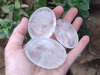 Polished Girasol Pearl Quartz Palm Stones x 12 From Madagascar - Toprock Gemstones and Minerals 