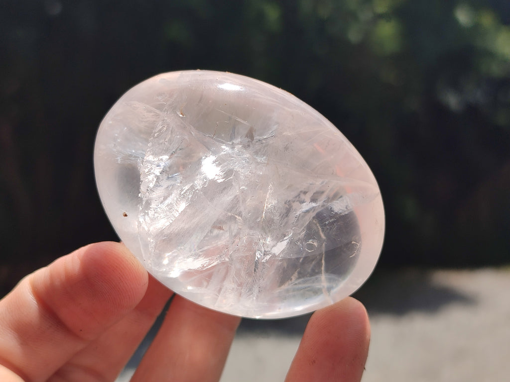 Polished Girasol Pearl Quartz Palm Stones x 12 From Madagascar - Toprock Gemstones and Minerals 