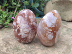 Polished Flower Agate Standing Free Forms x 5 From Antsahalova, Madagascar - Toprock Gemstones and Minerals 