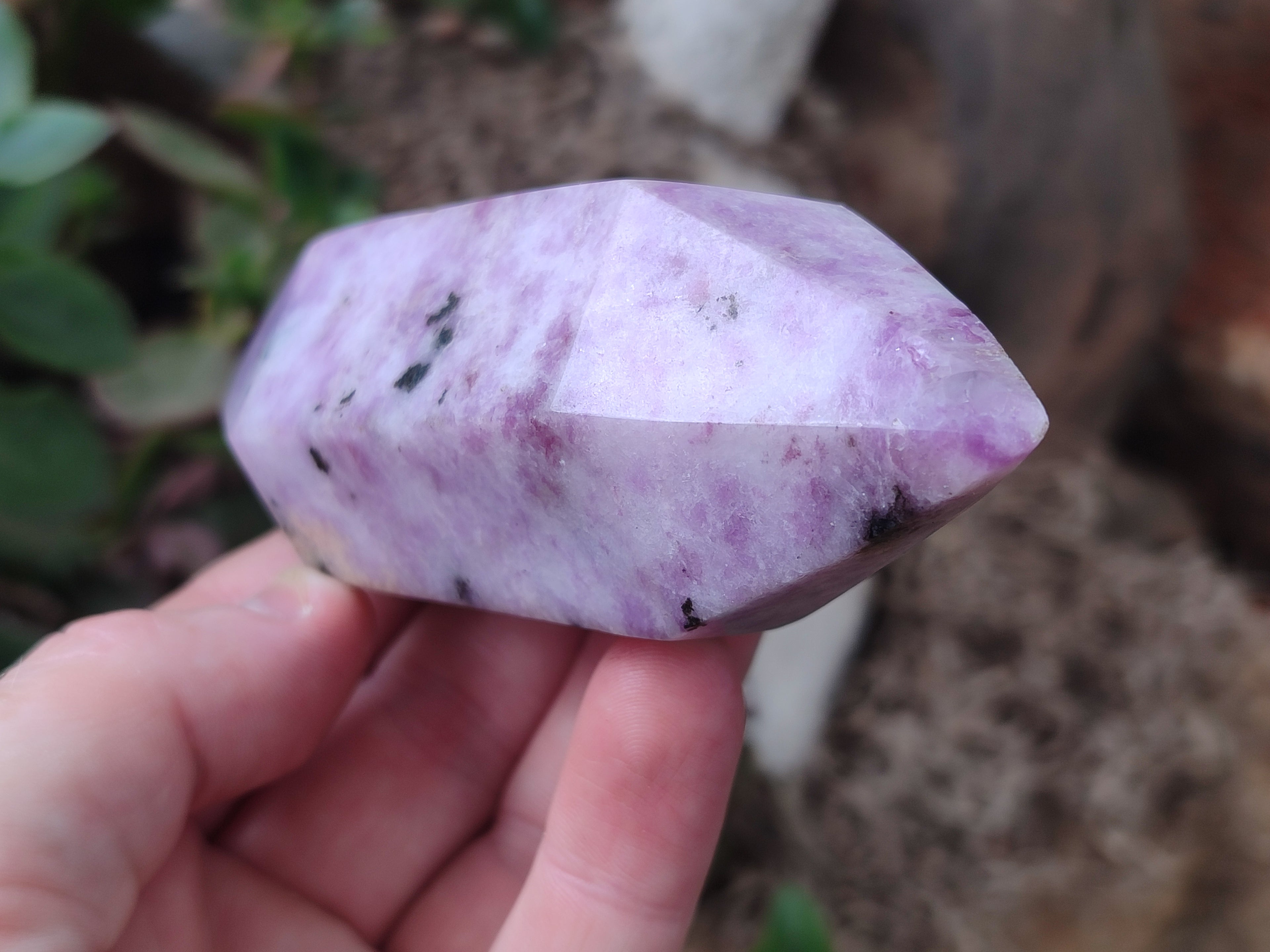 Polished Double Terminated Lepidolite Points x 6 From Madagascar - Toprock Gemstones and Minerals 