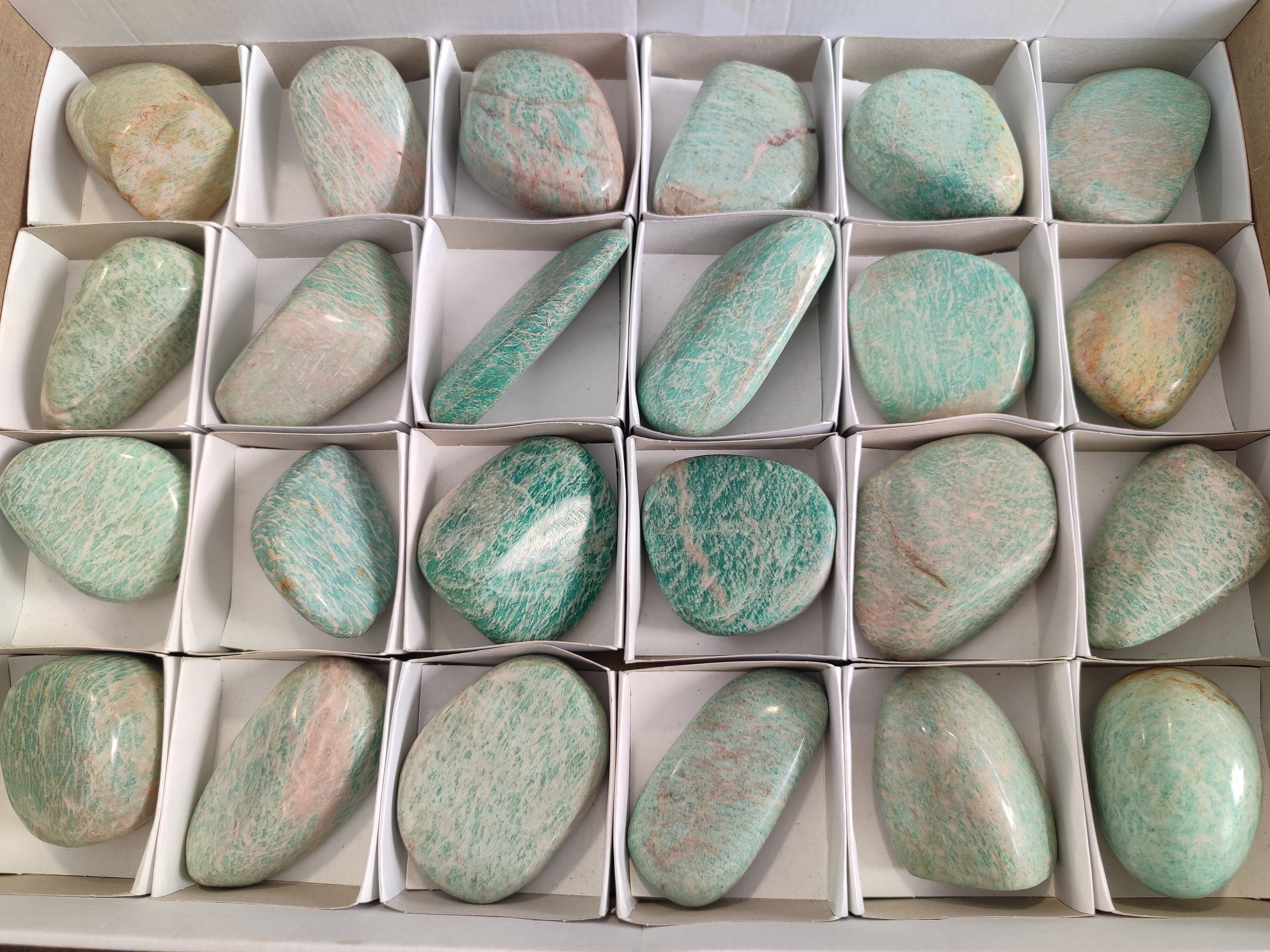 Polished Amazonite Free Forms x 24 From Madagascar - Toprock Gemstones and Minerals 