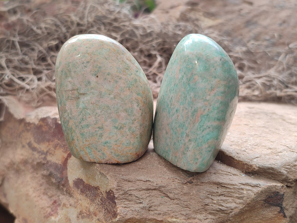 Polished Amazonite Free Forms x 24 From Madagascar - Toprock Gemstones and Minerals 
