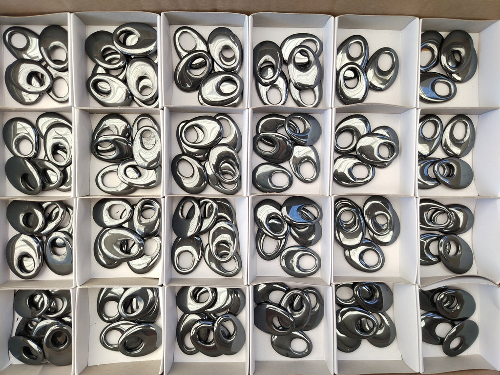 Polished Silver Hematite Oval Pendant - Sold Per Item - From China - Toprock Gemstones and Minerals 