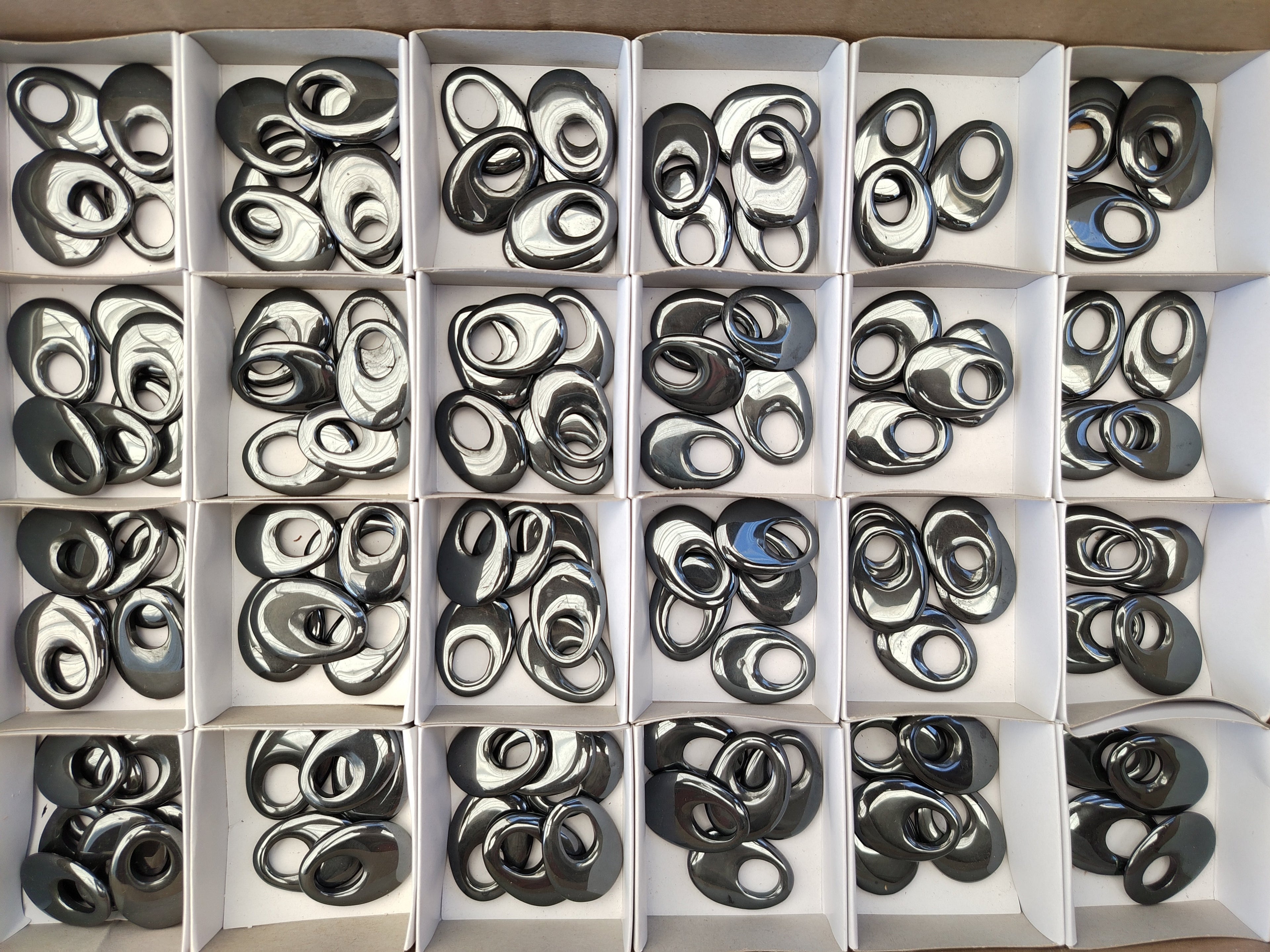 Polished Silver Hematite Oval Pendant - Sold Per Item - From China - Toprock Gemstones and Minerals 