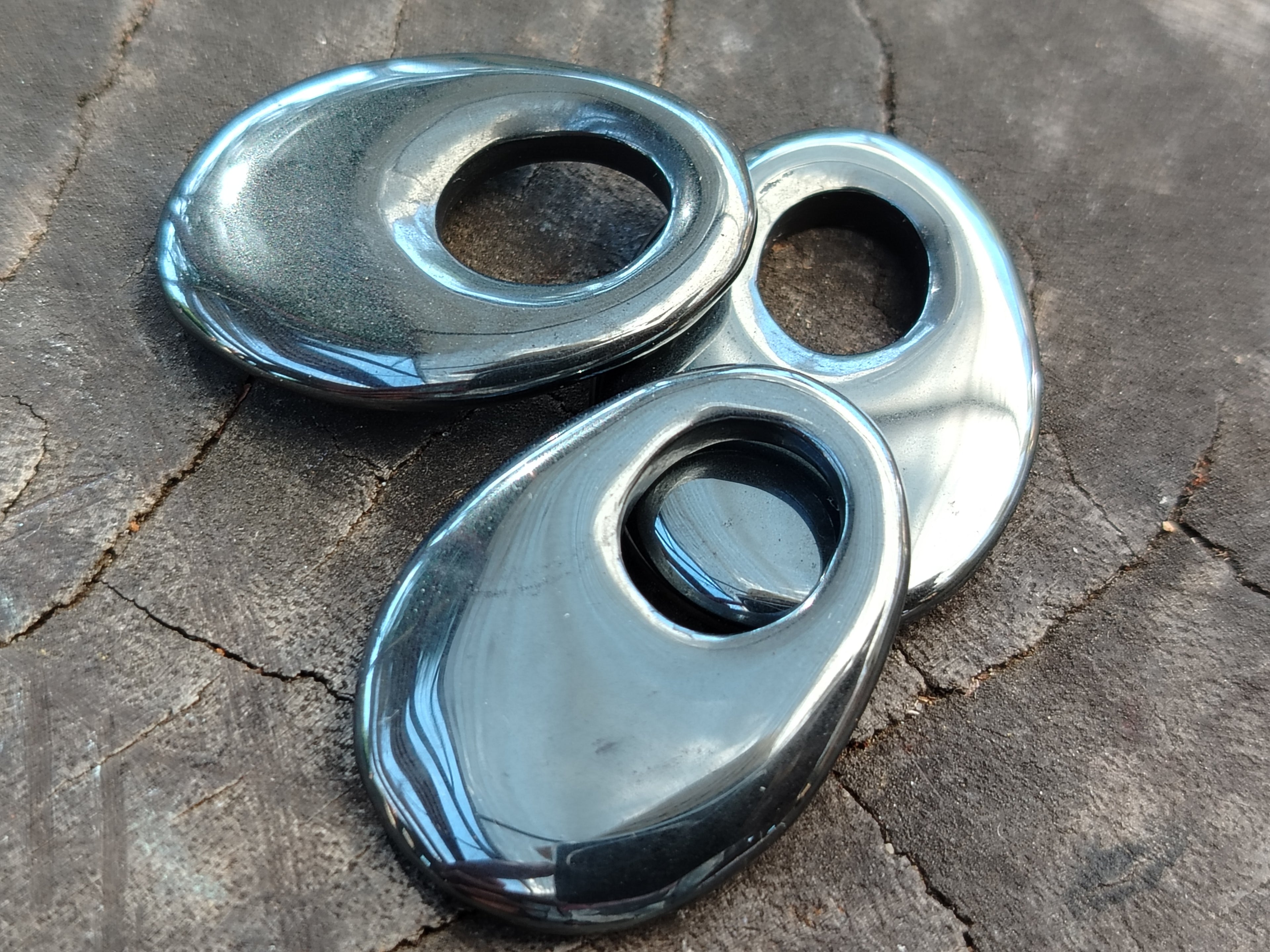 Polished Silver Hematite Oval Pendant - Sold Per Item - From China - Toprock Gemstones and Minerals 