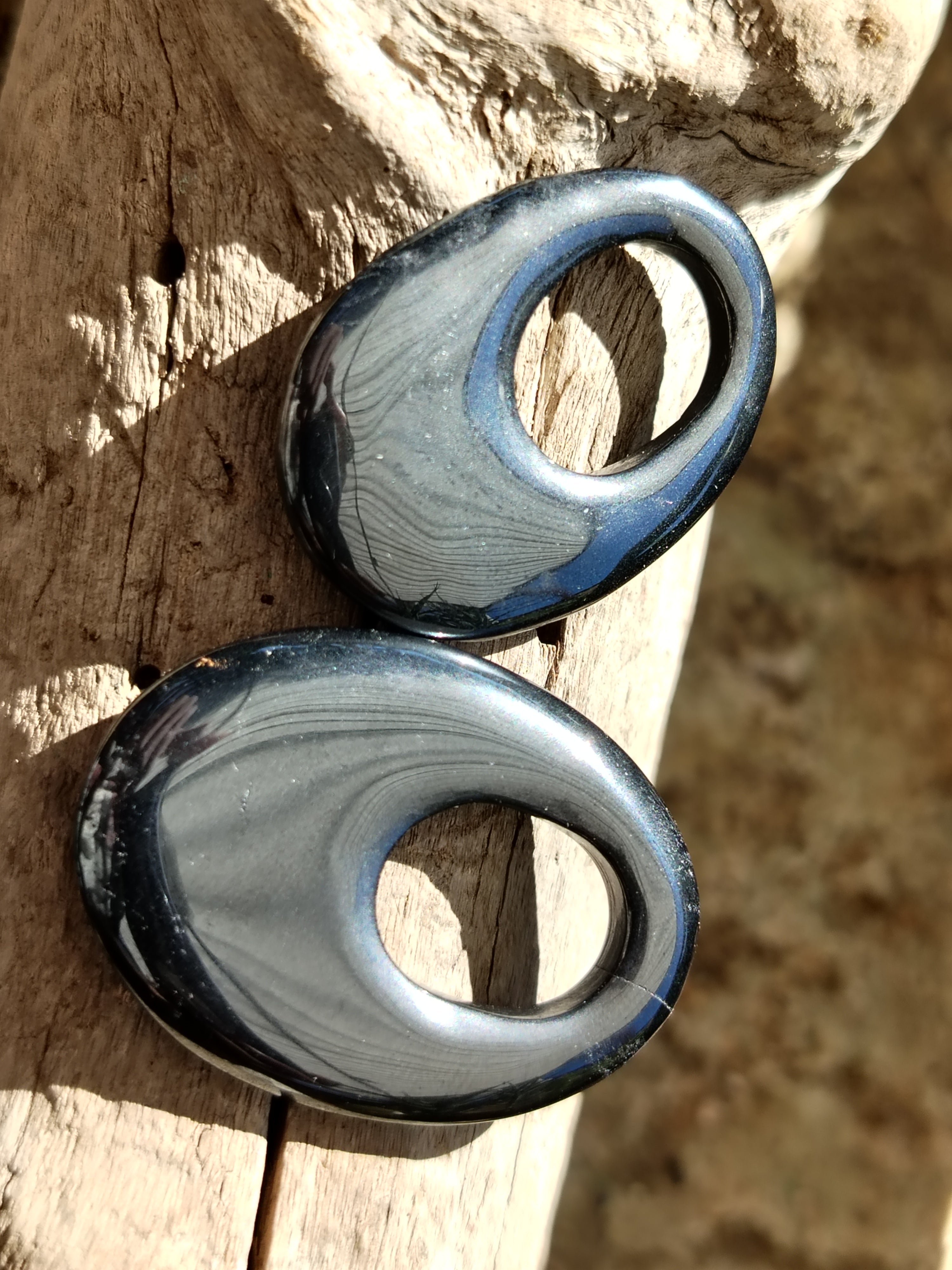 Polished Silver Hematite Oval Pendant - Sold Per Item - From China - Toprock Gemstones and Minerals 