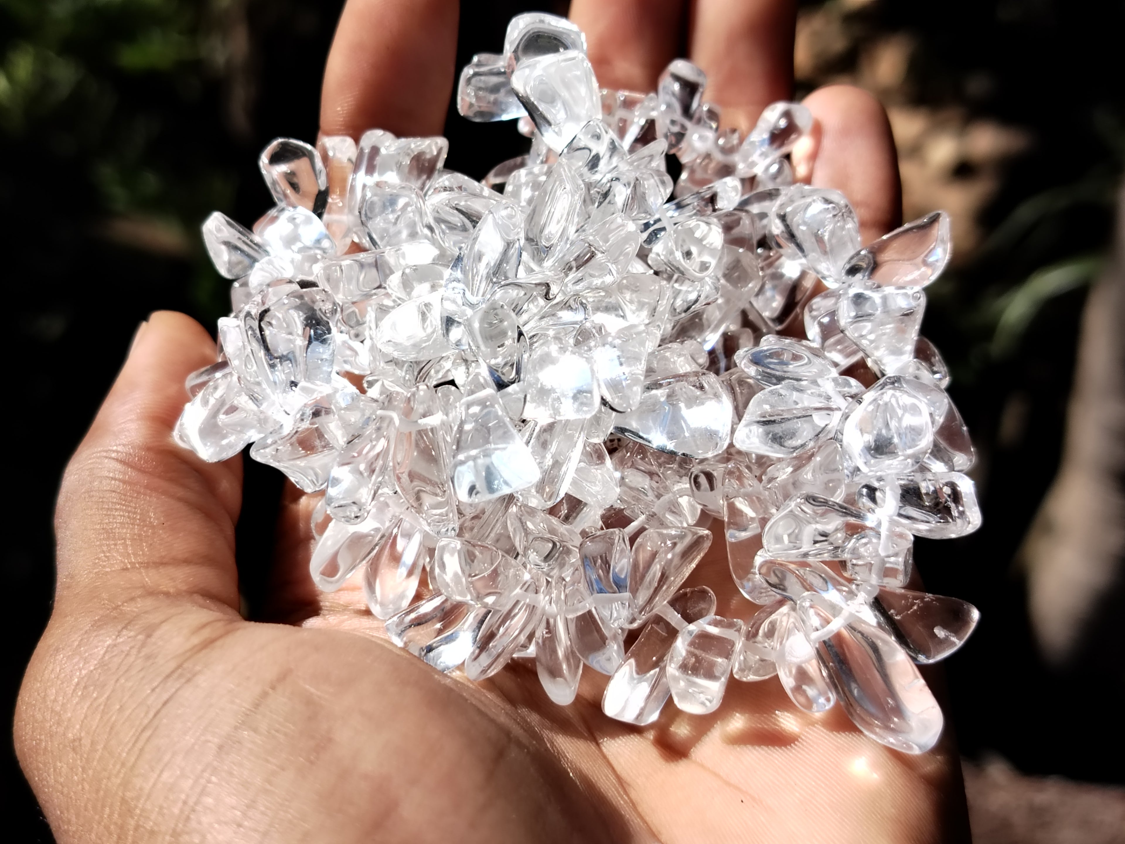 Polished Rock Crystal Hawaii Loo Bead Necklace - Sold Per Item - From Madagascar - Toprock Gemstones and Minerals 