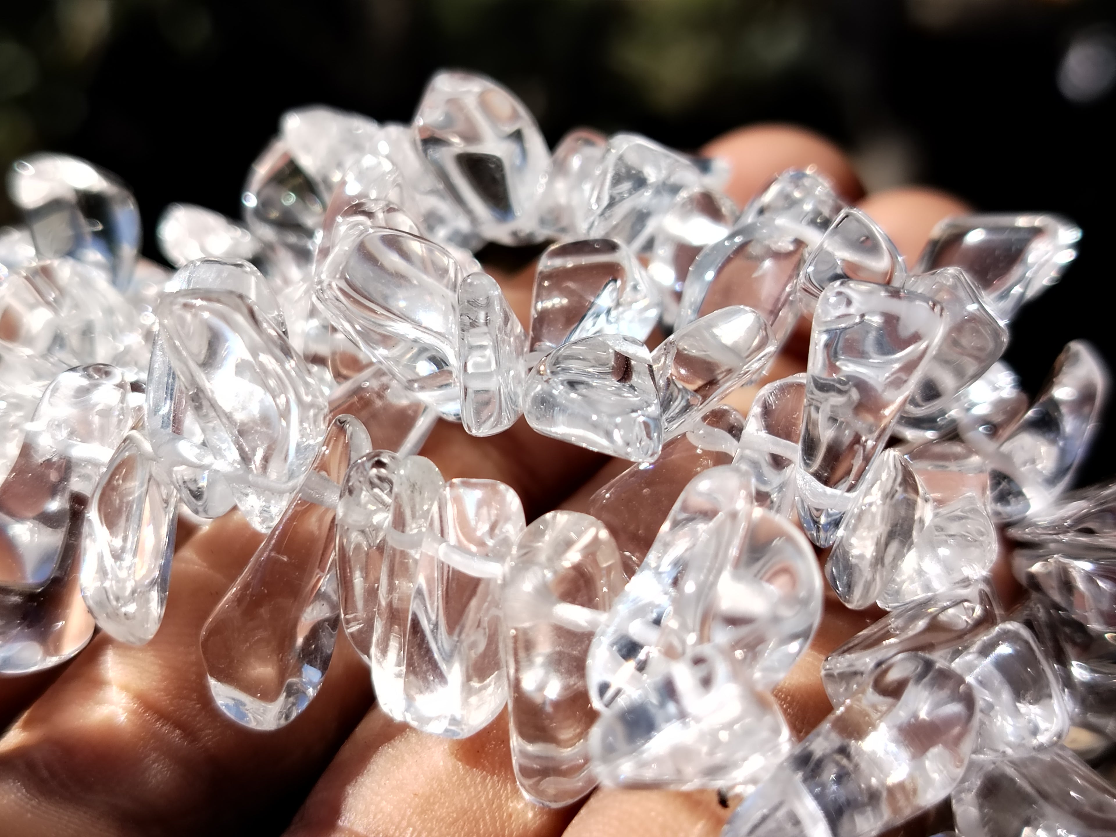 Polished Rock Crystal Hawaii Loo Bead Necklace - Sold Per Item - From Madagascar - Toprock Gemstones and Minerals 