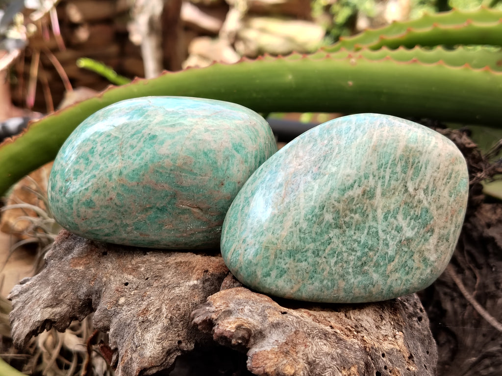 Polished Amazonite Free Forms x 12 From Madagascar - Toprock Gemstones and Minerals 