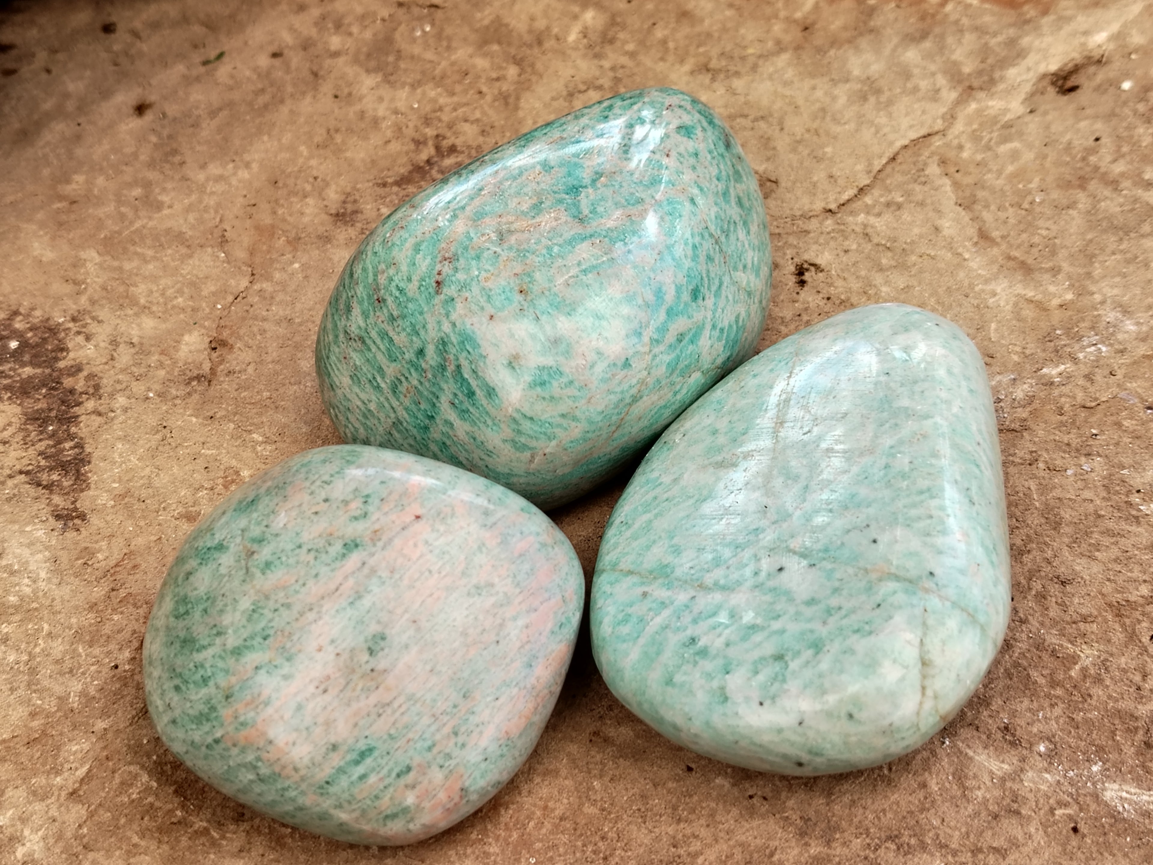 Polished Amazonite Free Forms x 12 From Madagascar - Toprock Gemstones and Minerals 