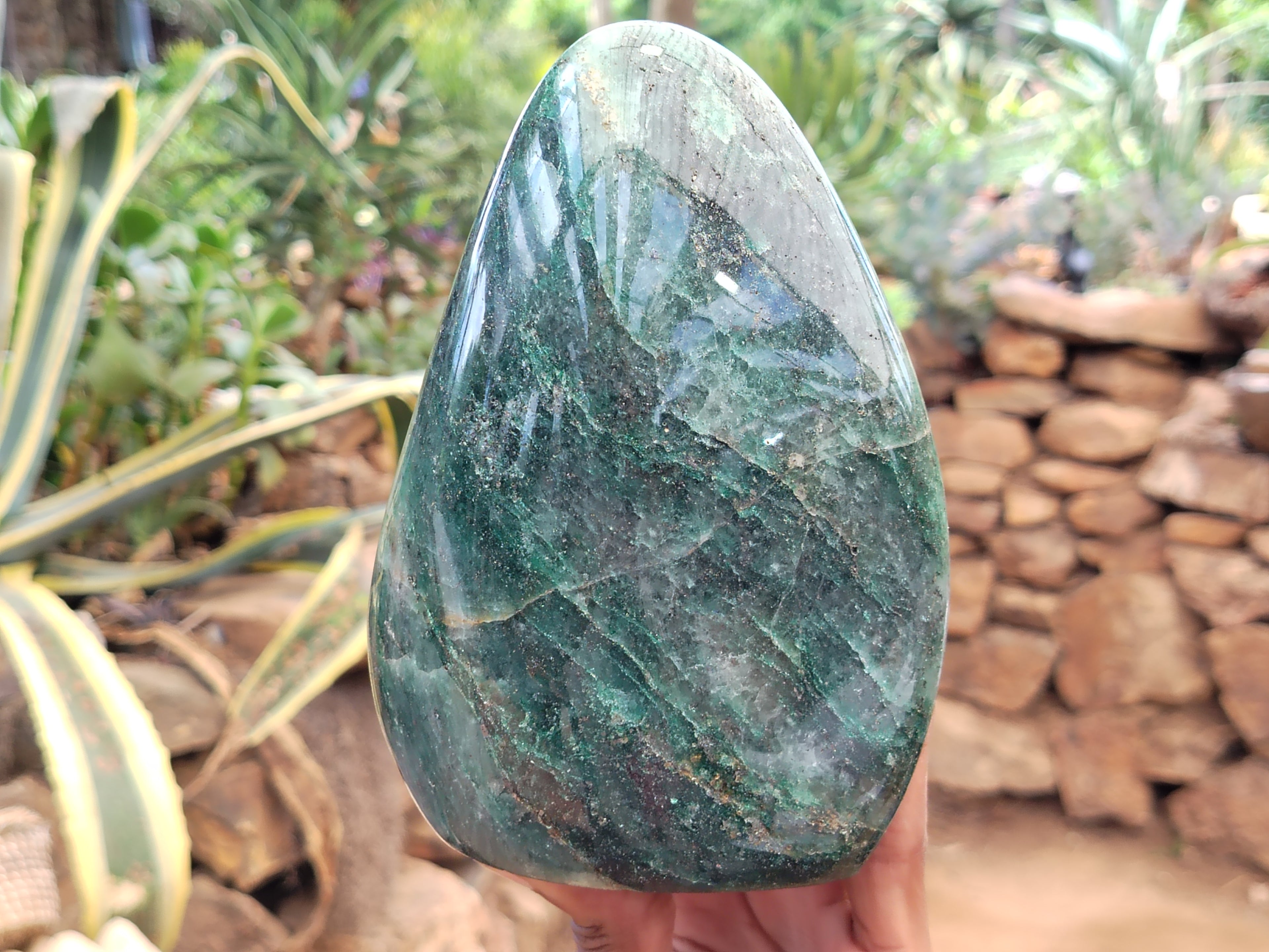 Polished Fuchsite Standing Free Forms x 1 From Madagascar - Toprock Gemstones and Minerals 