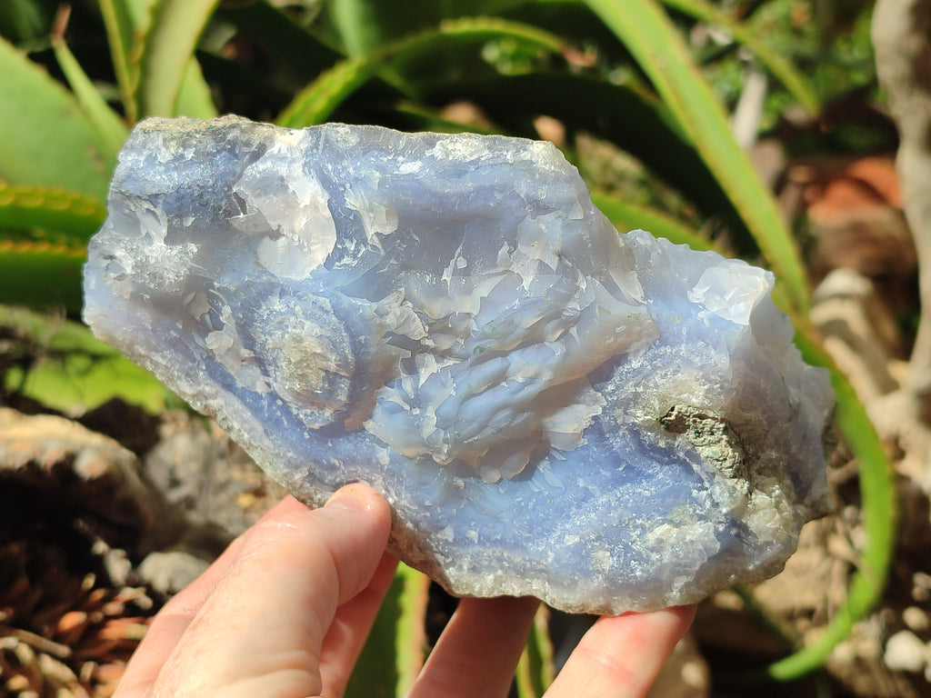 Natural Blue Lace Agate Geode Specimens x 2 From Malawi - Toprock Gemstones and Minerals 